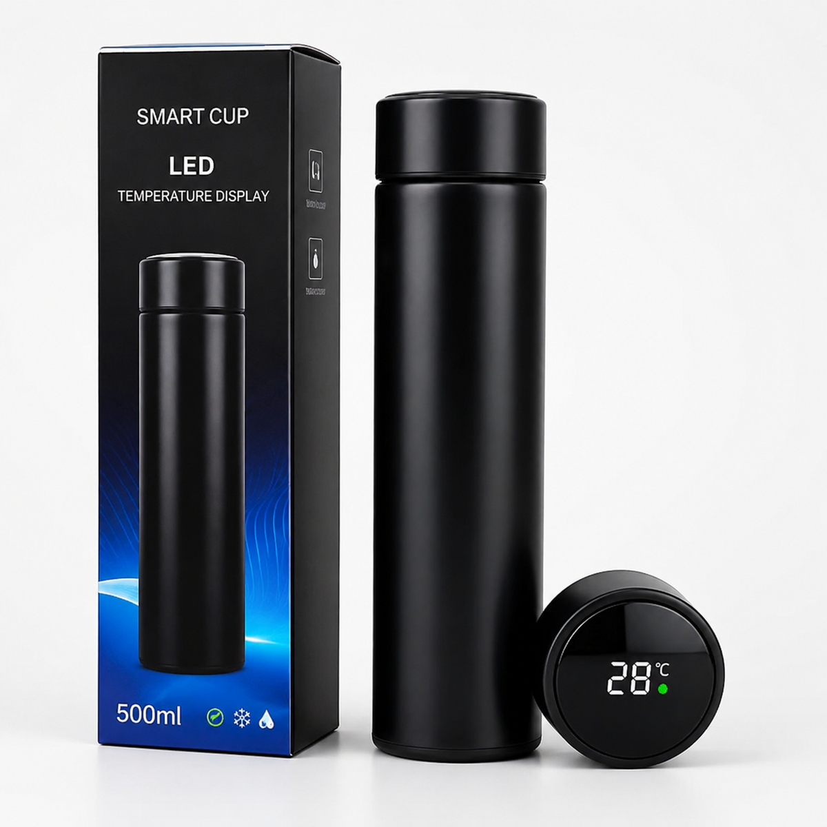 SmartTemp Pro™500ML Smart Temperature Display Water Bottle | Intelligent Thermal Sipper with LED Temperature Indicator