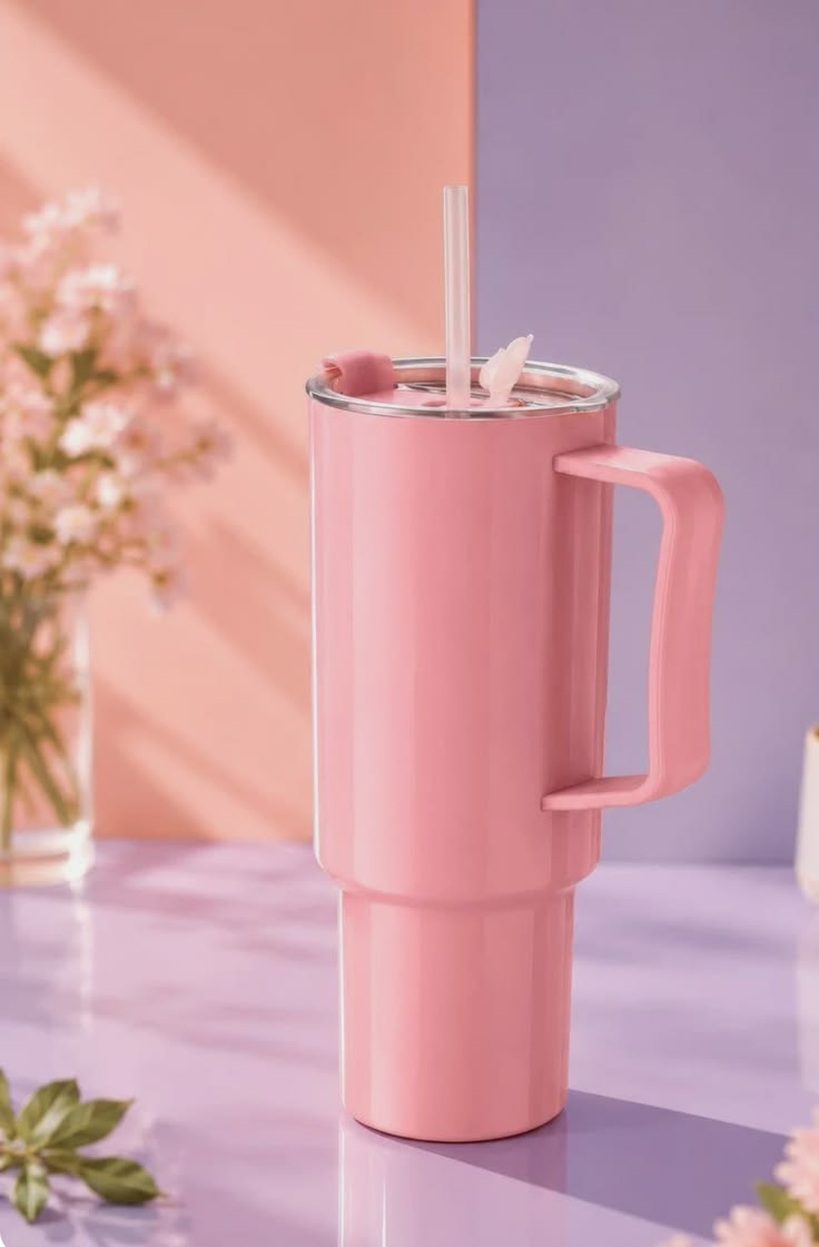 1800ML Large Tumbler with Handle & Straw | Leak Resistant Sipper Water Bottle for Travel, Office, Gym & Outdoor Use