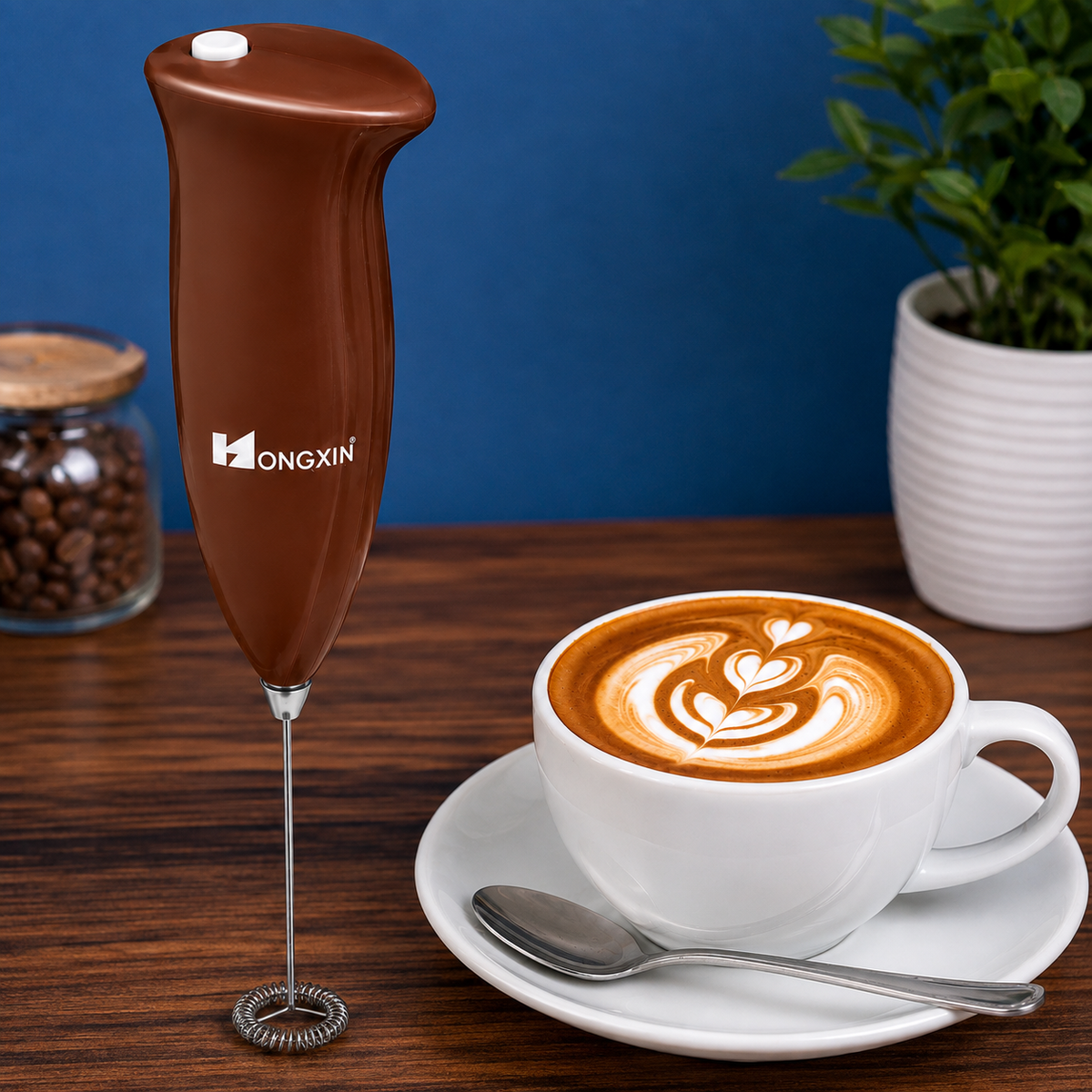 Electric Milk Frother Hand Blender | Portable Coffee Beater & Drink Mixer for Cappuccino, Latte, Coffee, Milk & Hot Chocolate