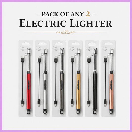 (PACK OF 2)USB Rechargeable Electric Arc Lighter | Windproof Flameless Lighter with Long Flexible Neck for Candle, Gas Stove, BBQ & Outdoor Use