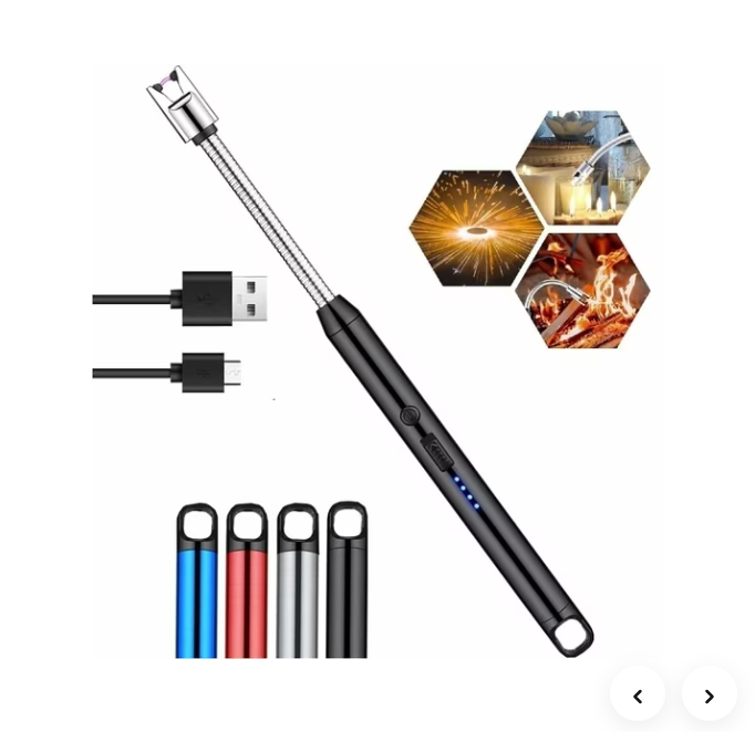 (PACK OF 2)USB Rechargeable Electric Arc Lighter | Windproof Flameless Lighter with Long Flexible Neck for Candle, Gas Stove, BBQ & Outdoor Use