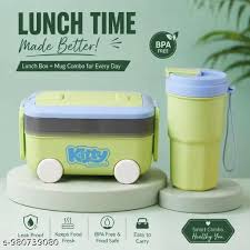 Kitty Kids Lunch Box with Water Bottle | Portable 2-Piece Tiffin Set for School, Picnic, Travel & Everyday Use