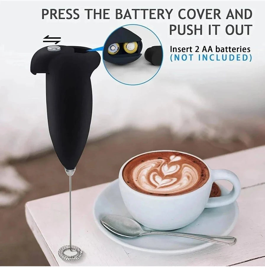 Electric Milk Frother Hand Blender | Portable Coffee Beater & Drink Mixer for Cappuccino, Latte, Coffee, Milk & Hot Chocolate