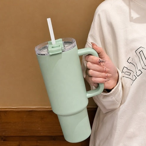 1800ML Large Tumbler with Handle & Straw | Leak Resistant Sipper Water Bottle for Travel, Office, Gym & Outdoor Use